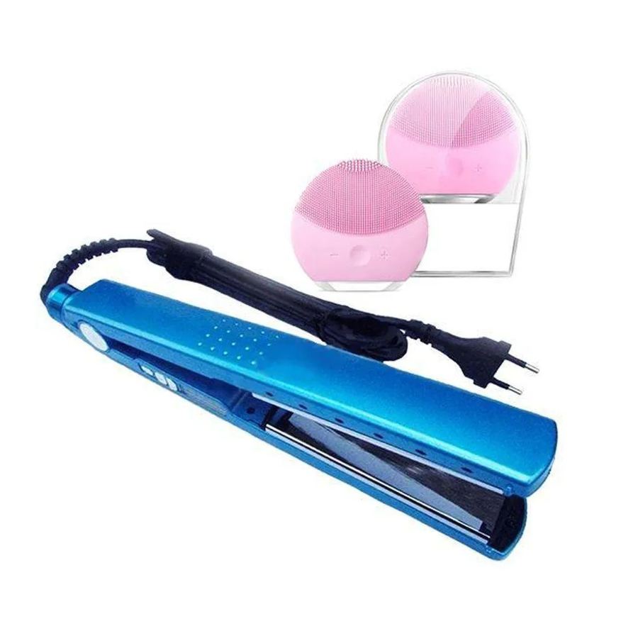 Smart Tech Kit 1 Prancha Nanotitanium + 1 Esponja Facial Rosa Bebê Nº19