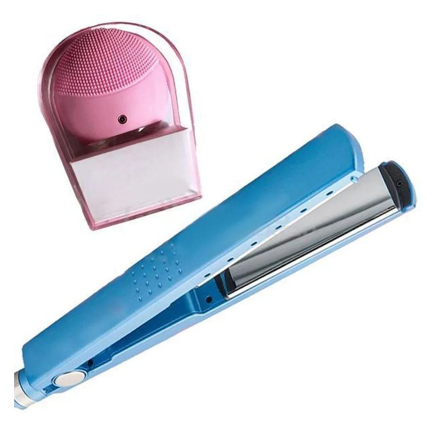 Smart Tech Kit 1 Prancha Nanotitanium + 1 Esponja Facial Rosa Bebê Nº2