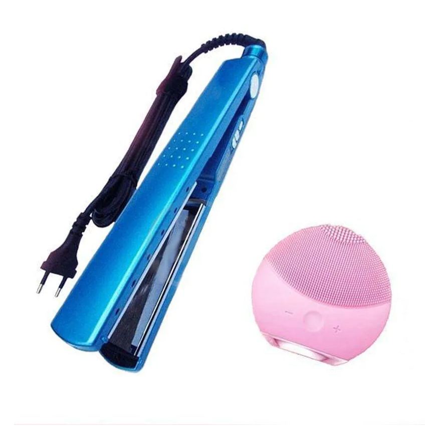 Smart Tech Kit 1 Prancha Nanotitanium + 1 Esponja Facial Rosa Bebê Nº28