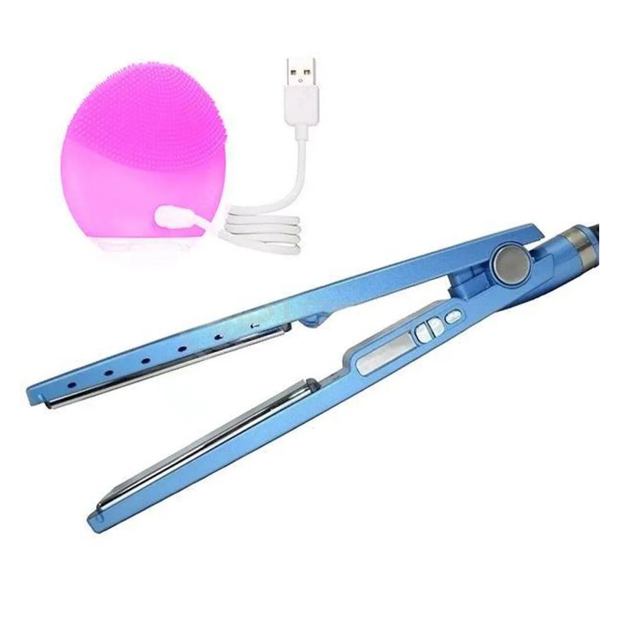 Smart Tech Kit 1 Prancha Nanotitanium + 1 Esponja Facial Rosa Bebê Nº32
