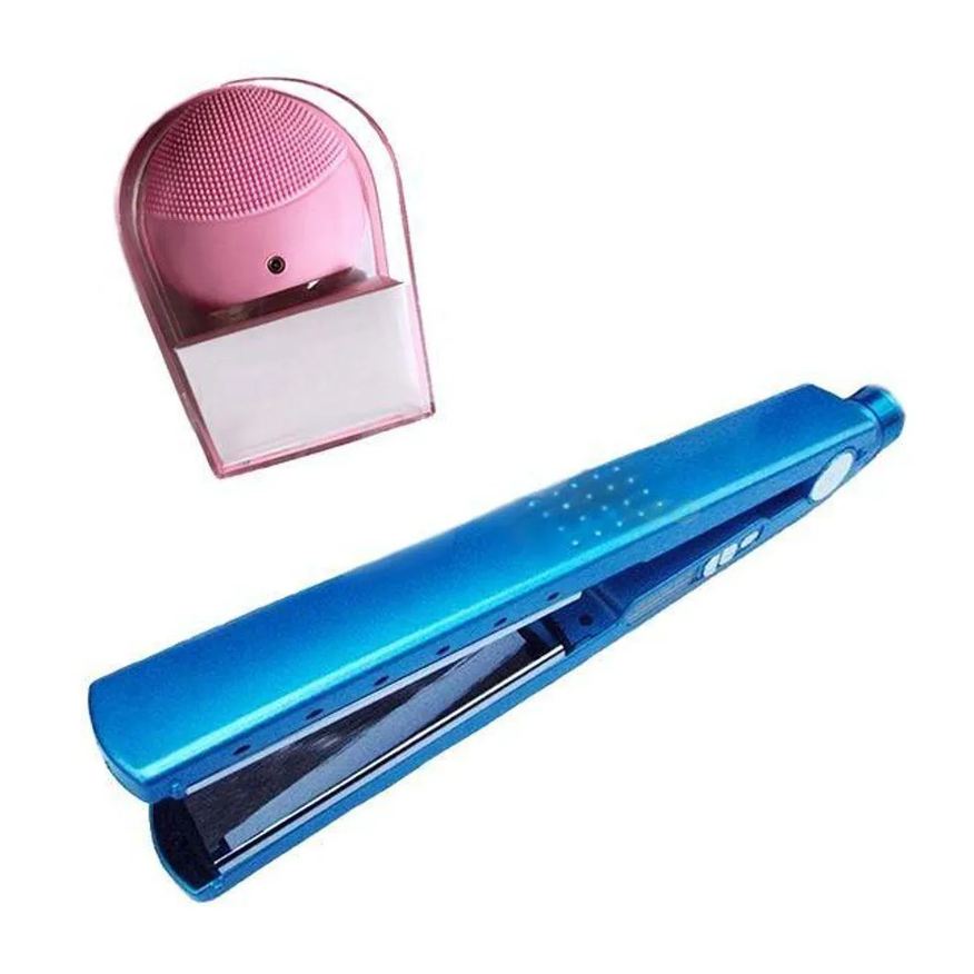 Smart Tech Kit 1 Prancha Nanotitanium + 1 Esponja Facial Rosa Bebê Nº26