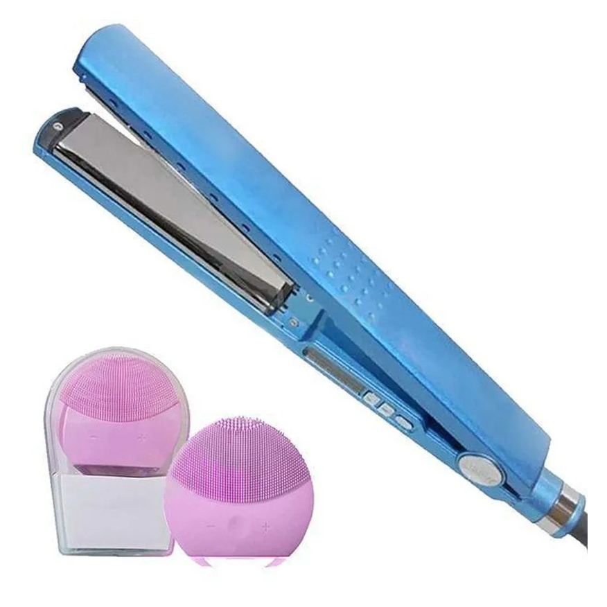 Smart Tech Kit 1 Prancha Nanotitanium + 1 Esponja Facial Rosa Bebê Nº3