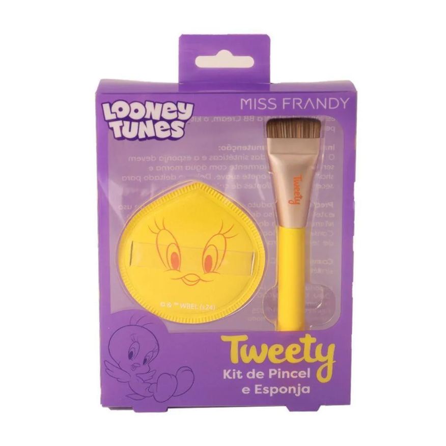 Miss Frandy Kit de Pincel e Esponja Linha Tweety