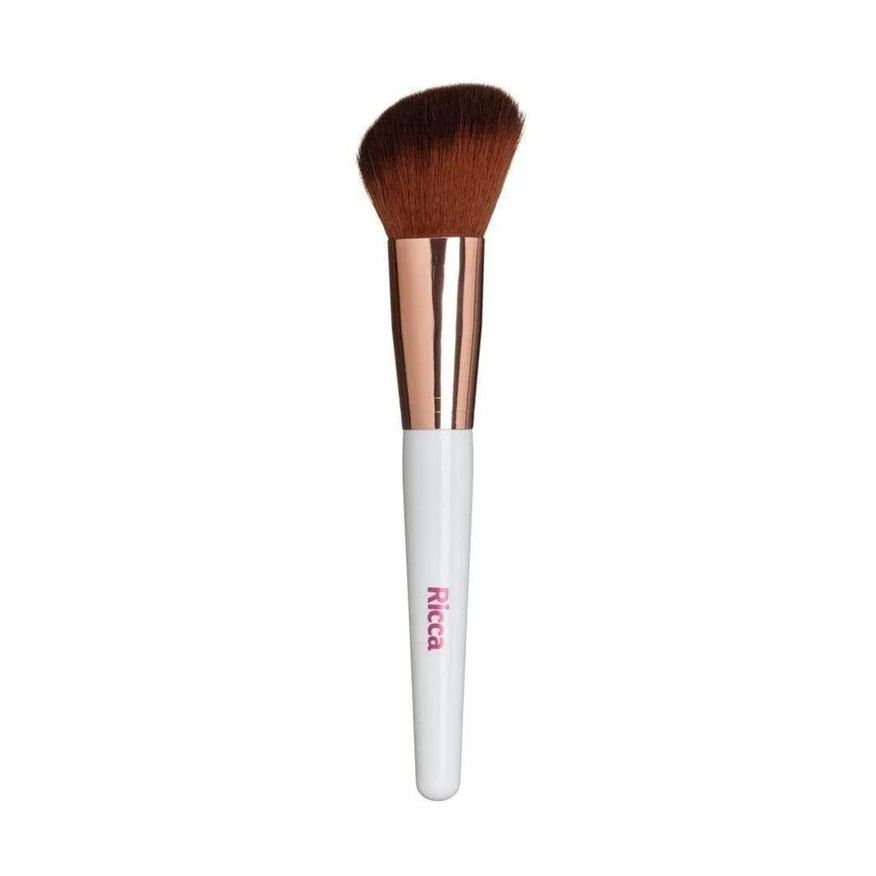 Ricca Pincel Chanfrado para Blush Make Me Glam Rose Gold