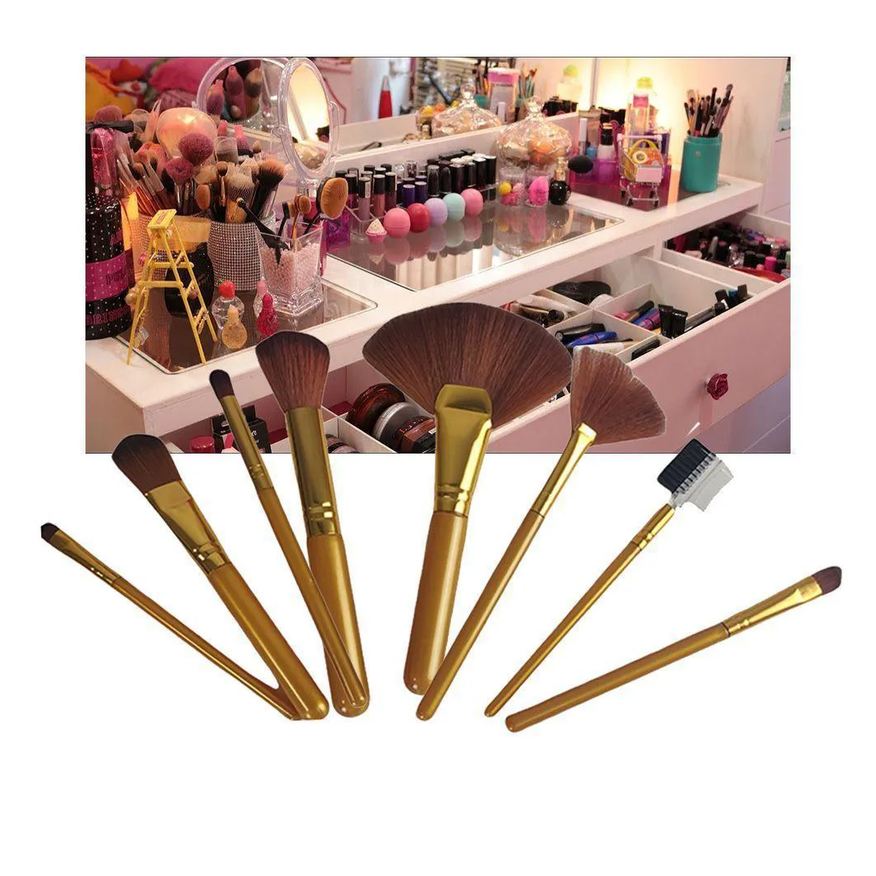 Solar Pincel Kit 8Pçs Maquiagem Corretivo Base Sombra Make Up