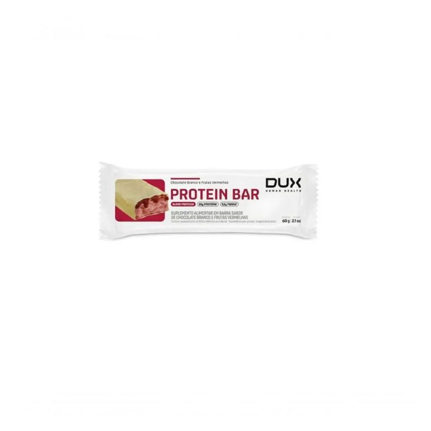 Dux Protein Bar 60g Sabor Chocolate Branco com Frutas Vermelhas