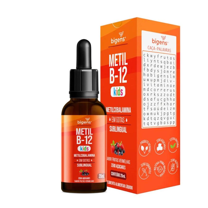 Bigens Vitamina B12 Metilcobalamina Kids Frutas Vermelhas 20ml
