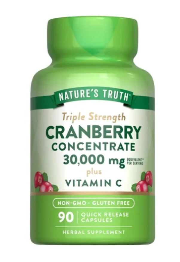Nature's Truth Cranberry Potência Tripla Mais Vitamina C, 30.000mg, 90 cápsulas