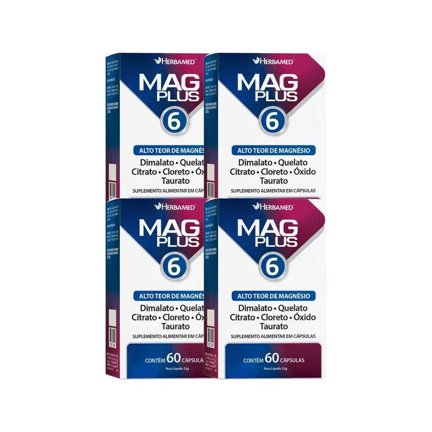 Herbamed Kit 4X Vitamina Magplus 6 60 Cápsulas