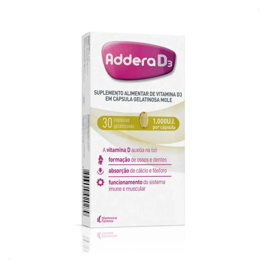 Mantecorp Addera Vitamina D D3 1000Ui com 30 cápsulas Gelatinosas Mole
