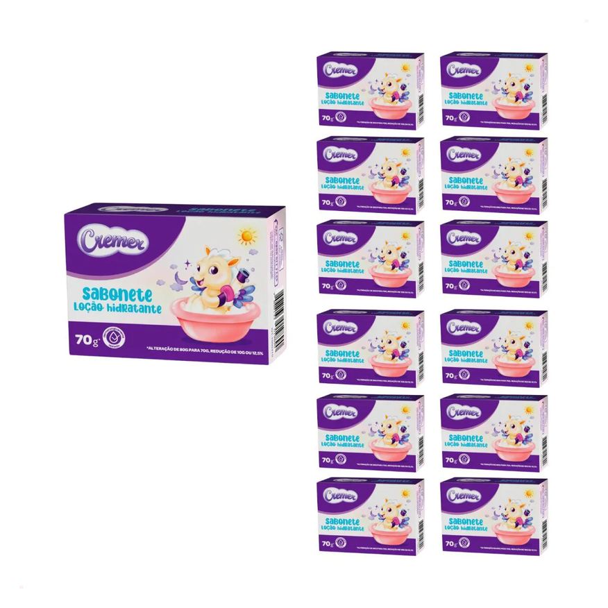 Cremer Kit com 12 - Sabonete Loção Hidratante C/ 70g Testado