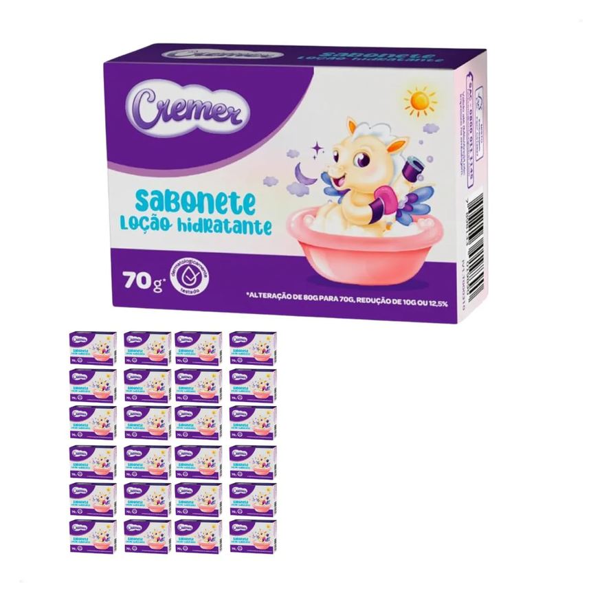 Cremer Kit com 24 - Sabonete Loção Hidratante C/ 70g Testado