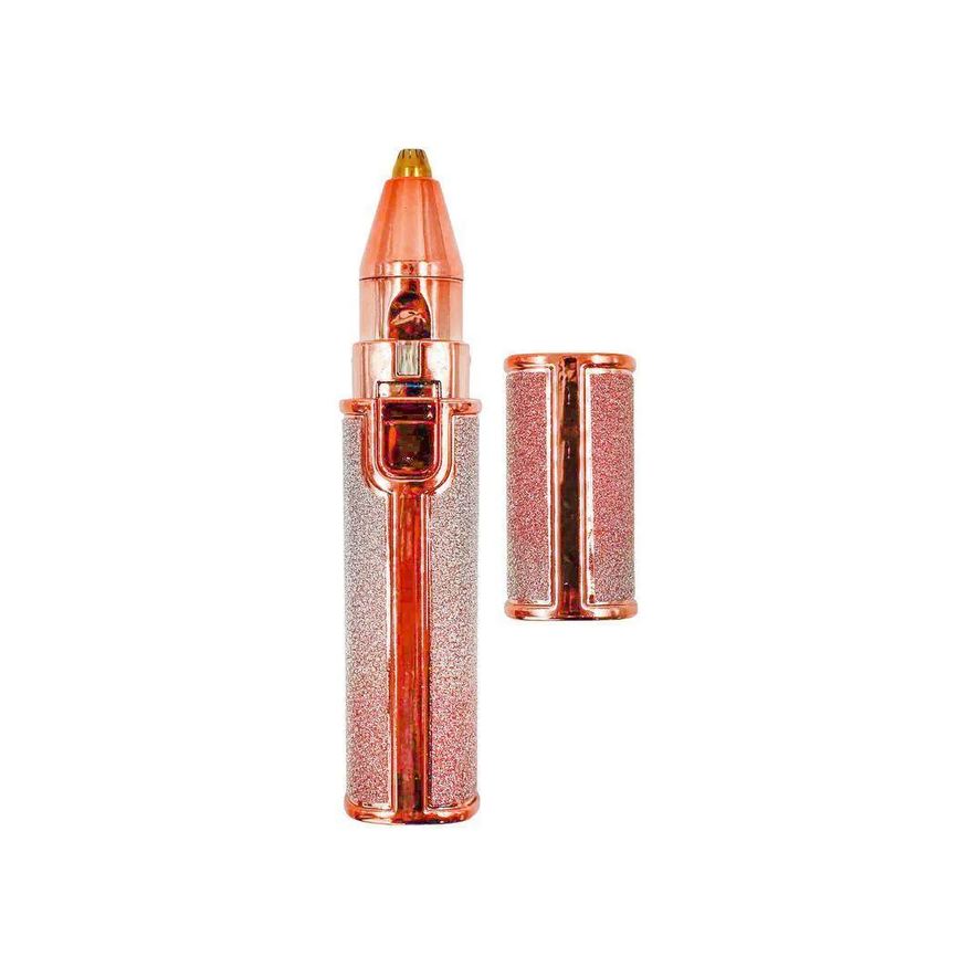 Universal Caneta Depilador Eletrico Portatil Recarregavel 2 em 1 Indolor Sobrancelha Buço Corpo Cor:rosa