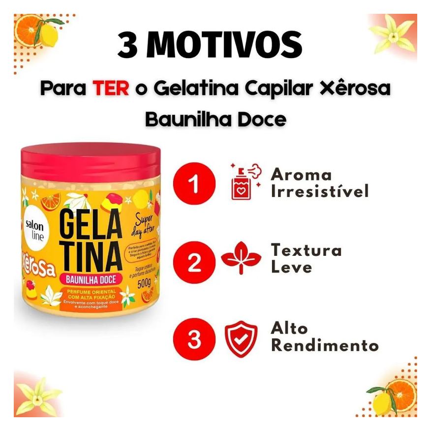 Salon Line Gelatina Capilar Xêrosa Baunilha Doce 500g