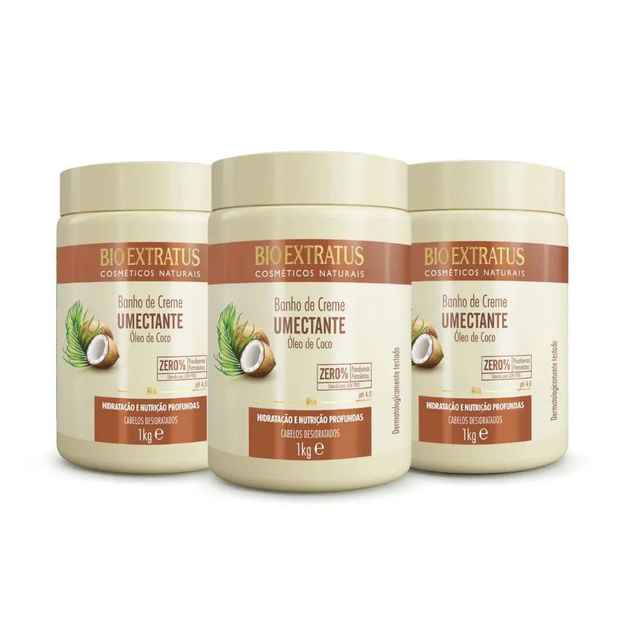 Bio Extratus Kit Banho de Creme Umectante 1kg 3 Itens