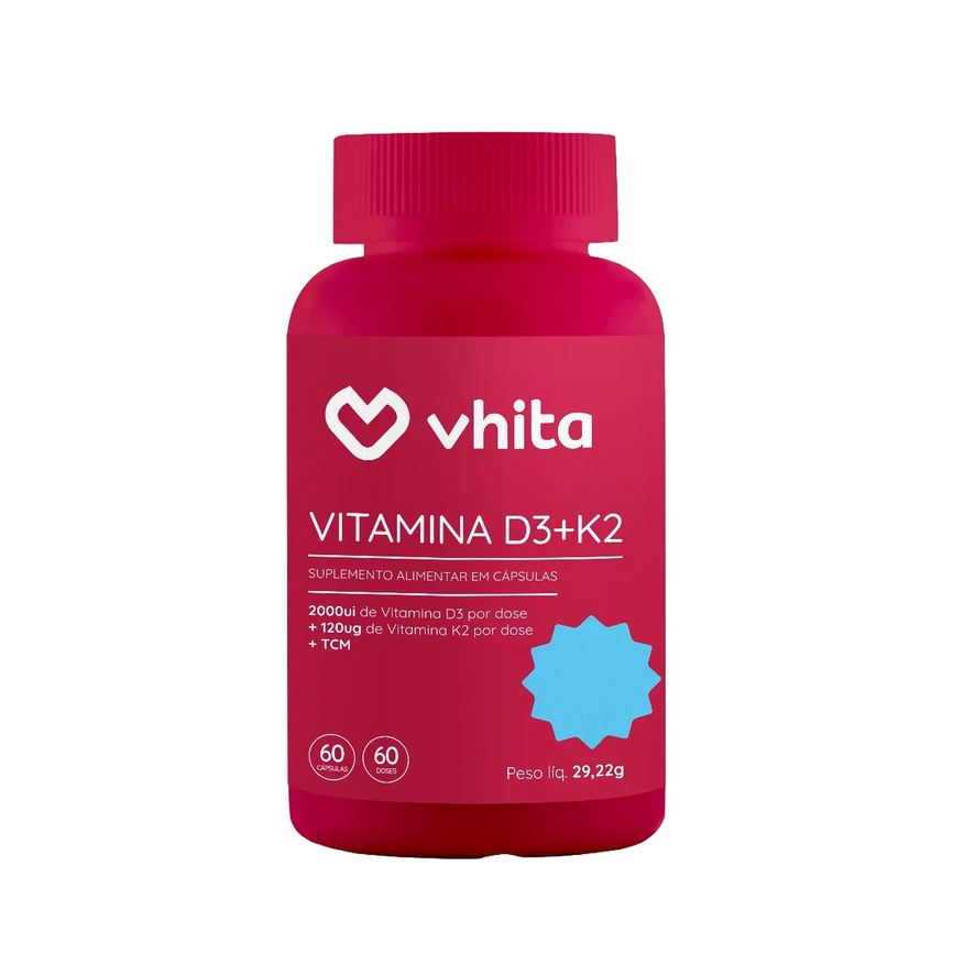 Vhita Vitamina D3 2000 Ui + K2 Mk7 60 cápsulas