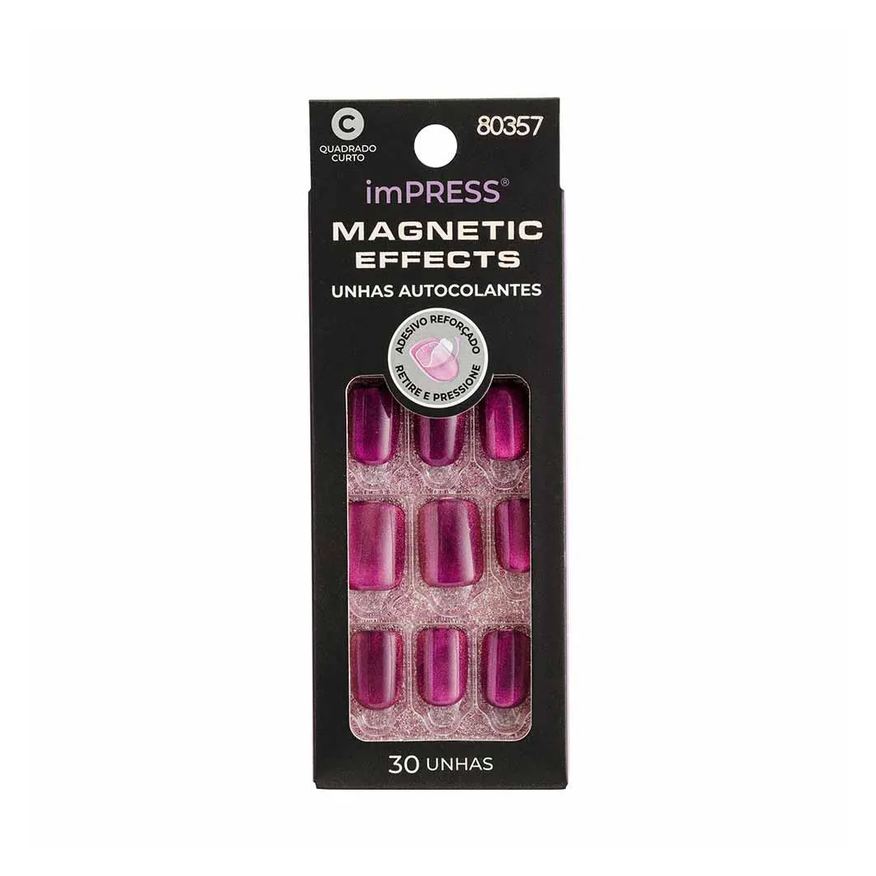 Impress Unhas Autocolantes Magnetic Effects Levels - Quadrado Curto 1 Unidades