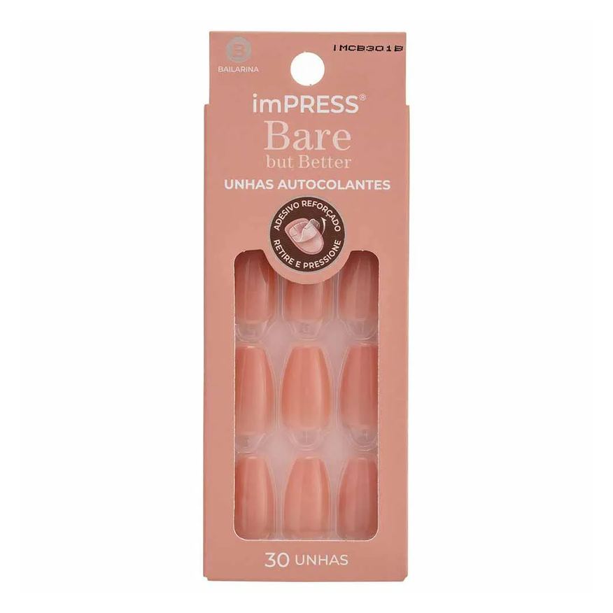 Impress Unhas Autocolantes Bare But Better - Real World 1 Unidades