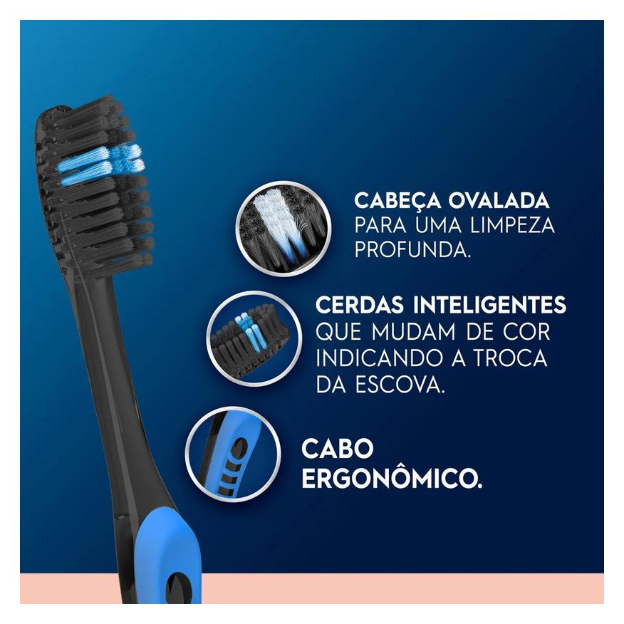 Oral B Escova de Dente Indicator Black Sensitive com Carvão 3 unidades