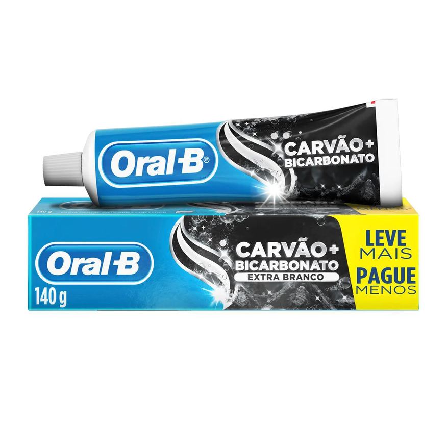 Oral-B Creme Dental Carvão + Bicarbonato Extra Branco 140g