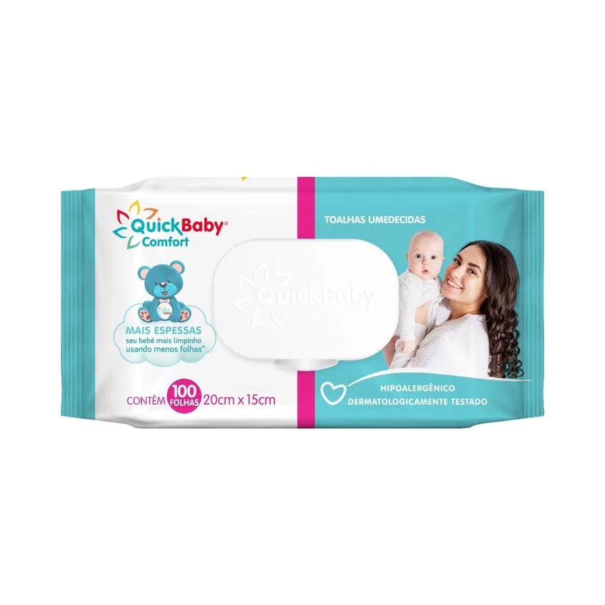 Quick Baby Toalha Umedecida Comfort 100 Unidades