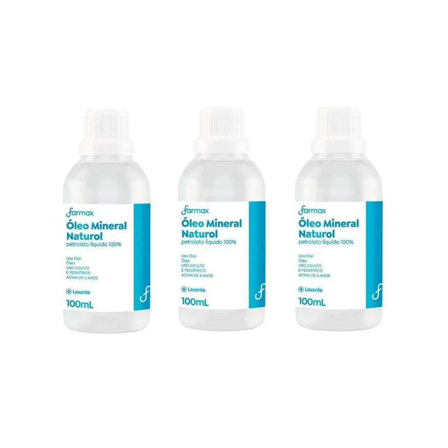 Farmax Oleo 100ml Mineral Naturol - Kit C/ 3Un