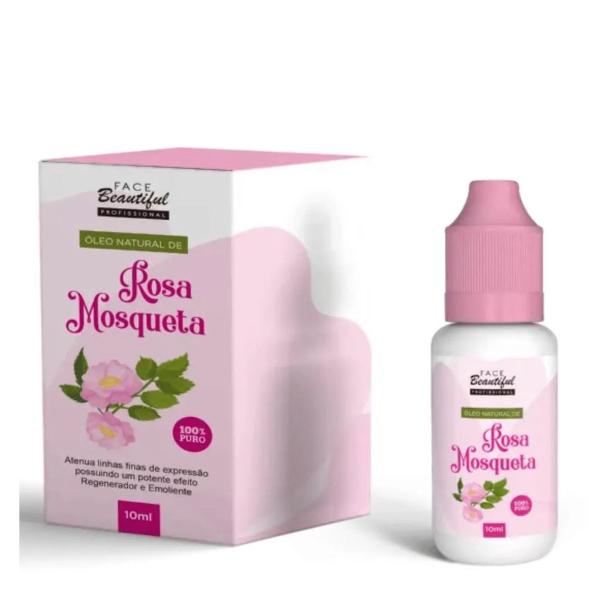 Face Beautiful Óleo Natural de Rosa Mosqueta Anti-Idade 10ml - Prevenção de Estrias, Manchas e Rugas