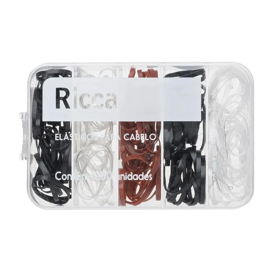 Ricca Elástico para Cabelos Invisível com Case Ref.3344 200 Unidades