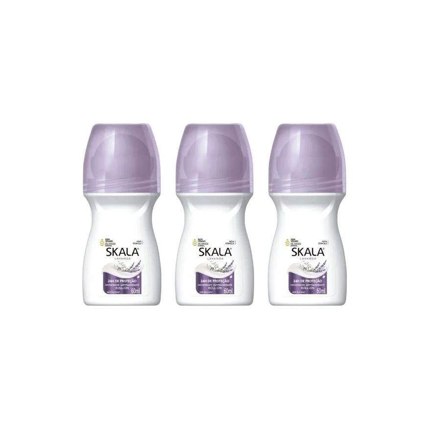 Skala Desodorante Roll-On 60ml Feminino Lavanda - Kit C/ 3Un