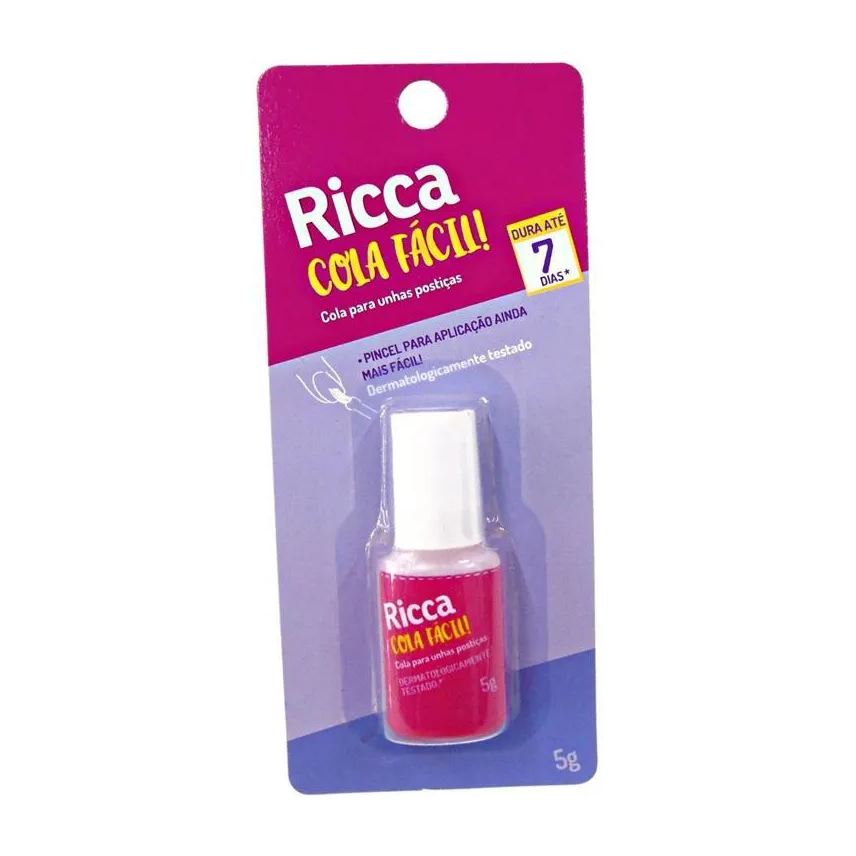 Belliz Cola para Unhas Postiças com Pincel Ricca Glue & Go 5g Cód.2279