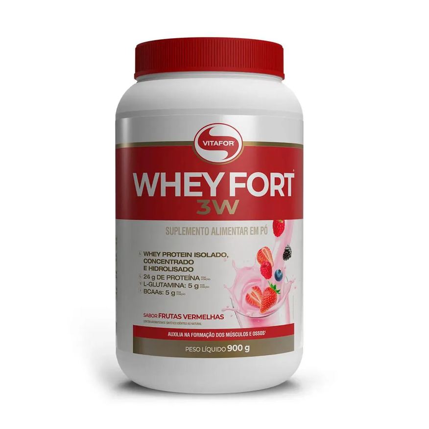 Vitafor Whey Fort 3W Frutas Vermelhas 900g