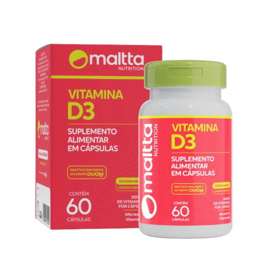 Maltta Nutrition Vitamina D3 2000Ui Duom/Maltta 60 cápsulas - Suporte Ósseo e Imunidade