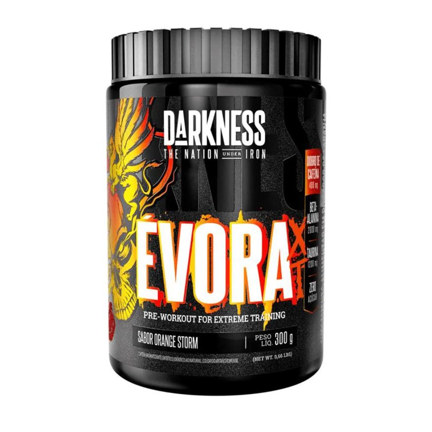 Darkness Évora Xt - Pré-Treino com Dobro de Cafeína 300g Orange Storm