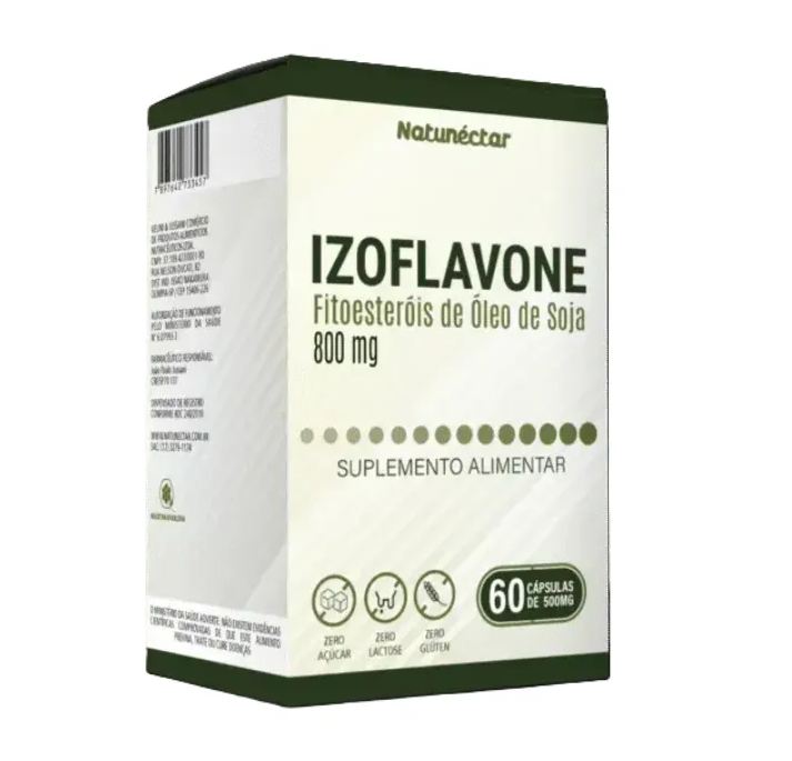 Natunéctar Kit Izoflavone Fitoesteróis de Soja Suplemento Alimentar Natunectar 800mg – 4 Unidades (240 Cápsulas)