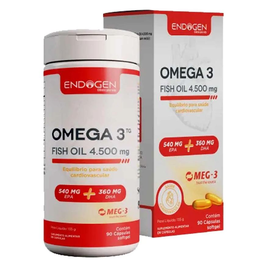 Endogen Ômega 3 Tg 4500mg com 90 Softgels Sabor sem Sabor