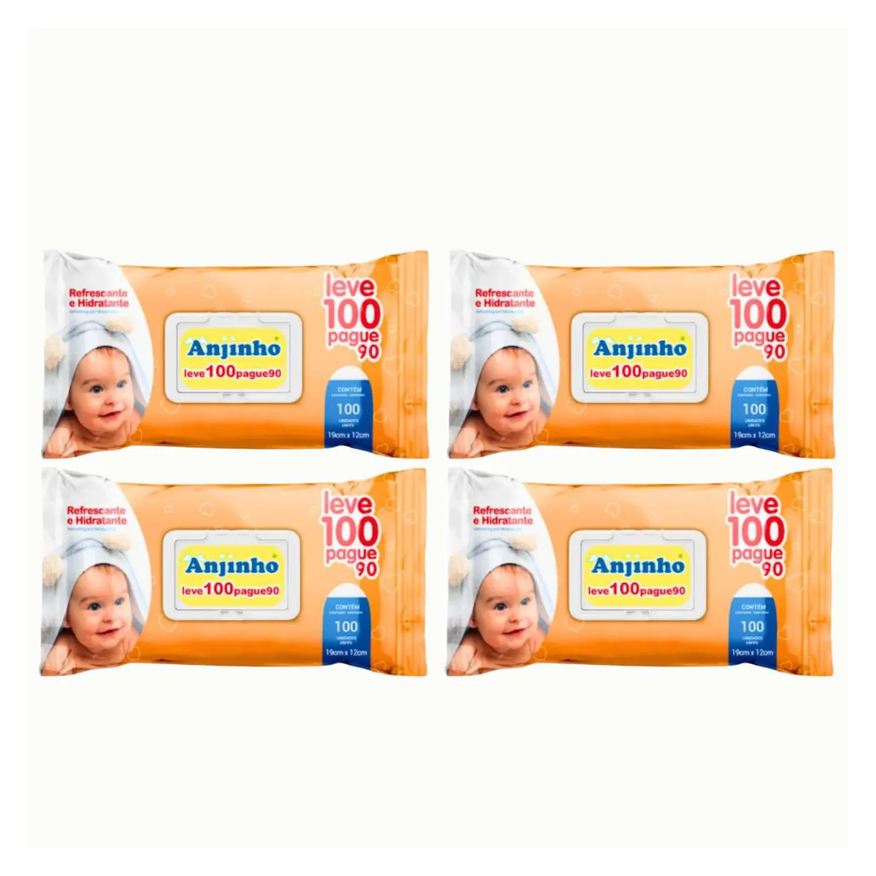 Parentex Kit C4 Lenço Umedecido Leve 100 Pague 90 - Anjinho