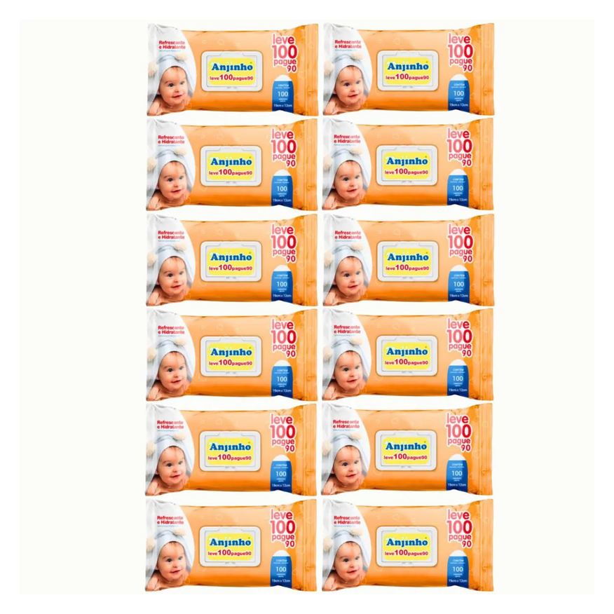 Parentex Kit C12 Lenço Umedecido Leve 100 Pague 90 - Anjinho