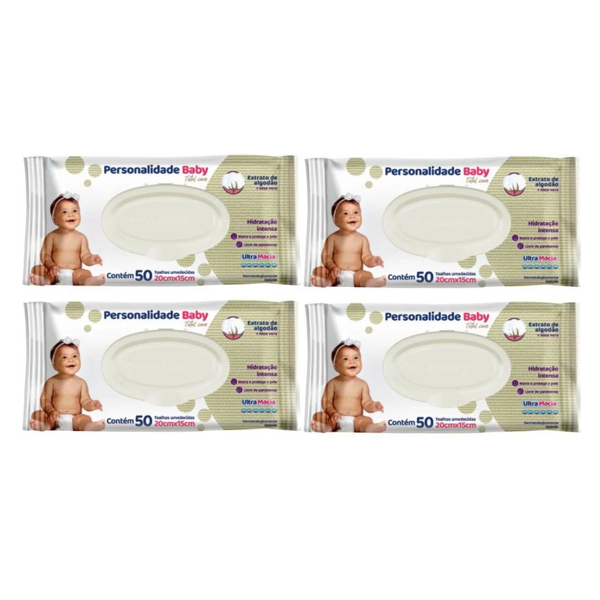 Personalidade Baby Kit C4 Lenço Umedecido Total Care C50