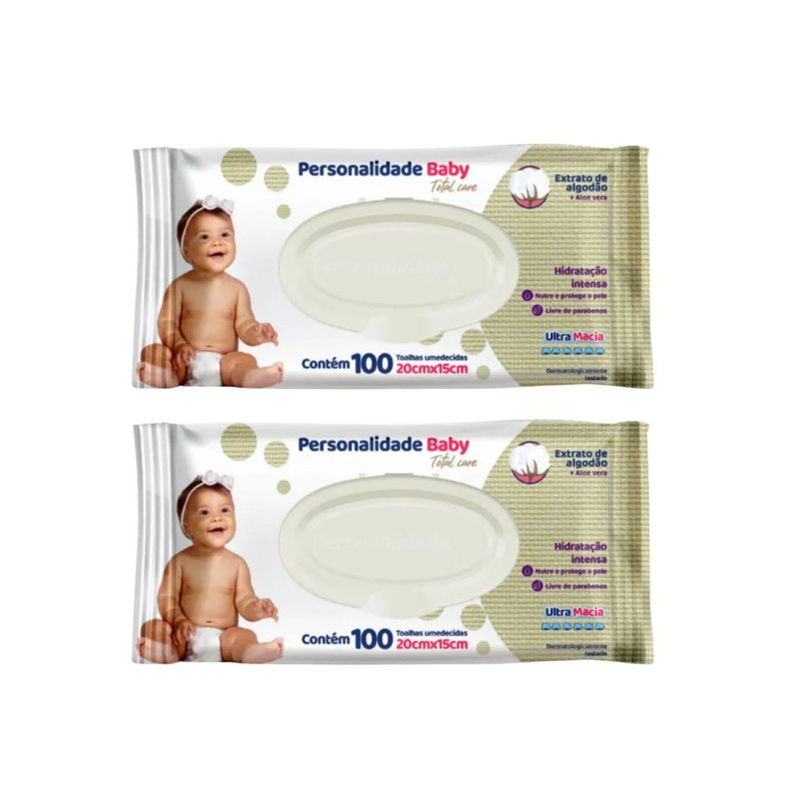 Personalidade Baby Kit C2 Lenço Umedecido Total Care C100 - Personalidade