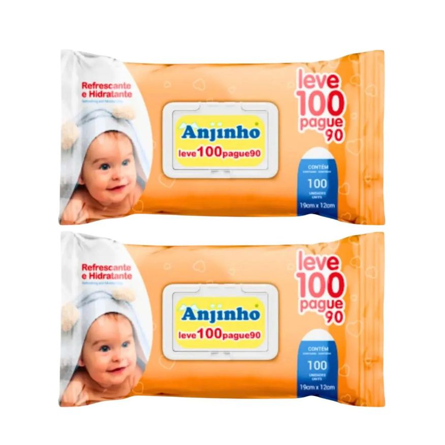 Parentex Kit C2 Lenço Umedecido Anjinho Leve 100 Pague 90