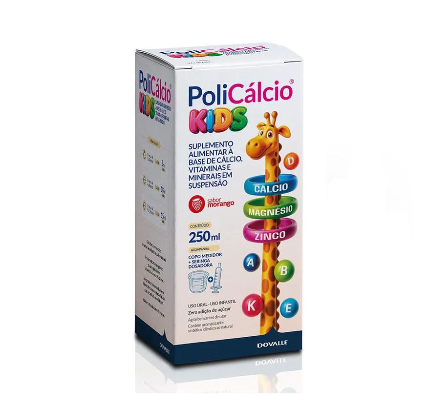Dovalle Policálcio® Kids 250ml – Suplemento de Cálcio com Vitaminas e Minerais