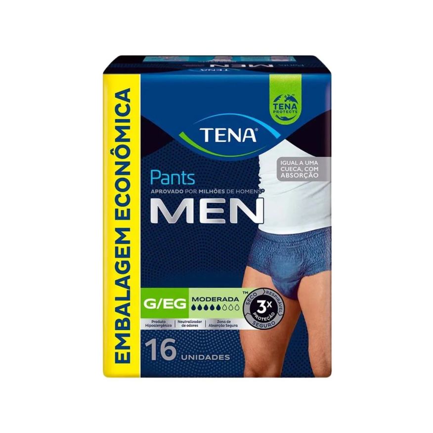 Kley Hertz Fralda Geriátrica Tena Pants Men Mega G/Eg 16 Unidades