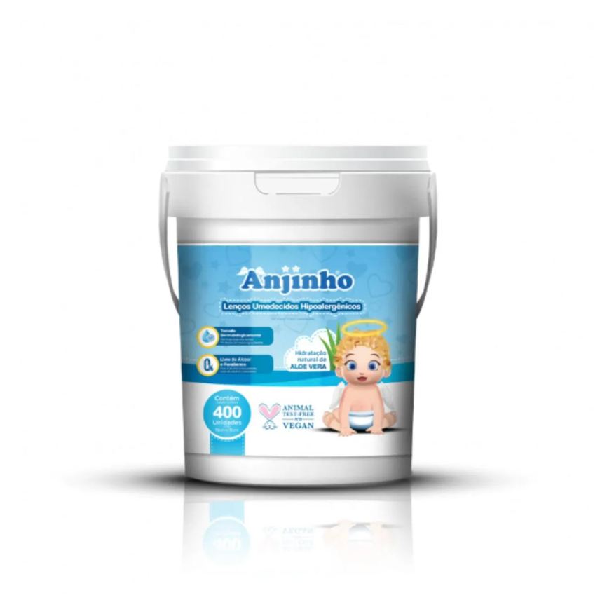Parentex Lenço Umedecido Balde com 400 – Azul Anjinho