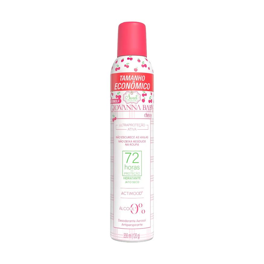 Giovanna Baby Desodorante Antiperspirante Aerosol Cherry 72h Feminino 200ml