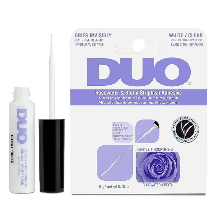 Duo Cola Transparente para Cílios Postiços com Água de Rosas e Biotina 5g