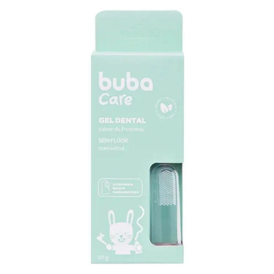Buba Care Gel Dental Infantil sem Flúor 50g + Escova Massageadora