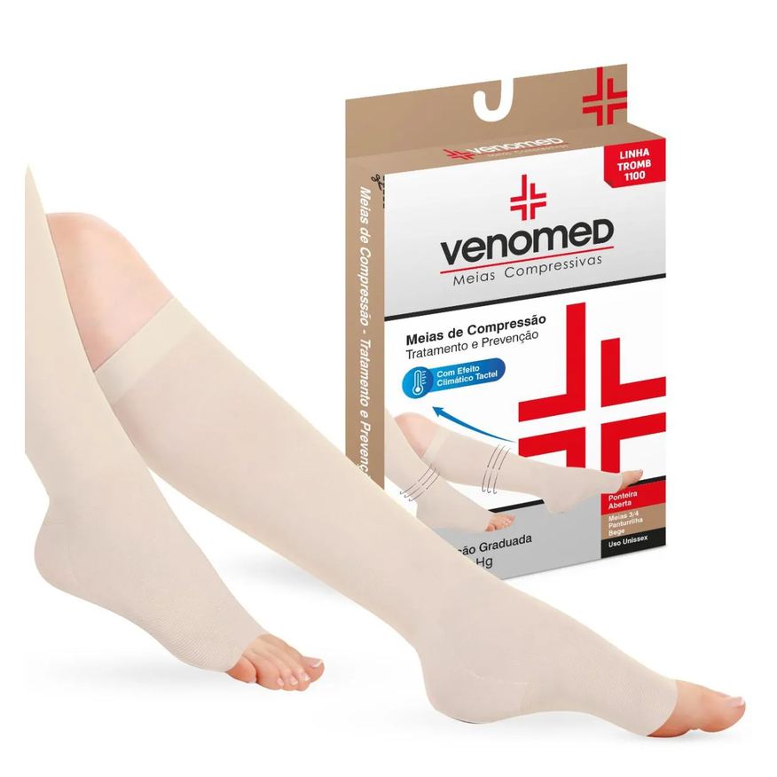 Venomed Meias Tratamento 20 30Mmhg Fec. Efeito Climático 3/4 Tamanho:p;Cor:bege