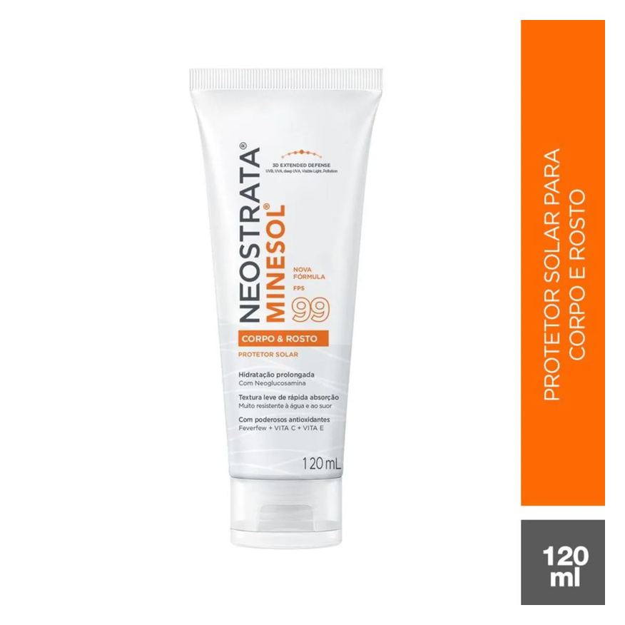 Neostrata Protetor Solar Corporal Facial Fluido Hidratante Antioxidante FPS 99 Minesol 120ml