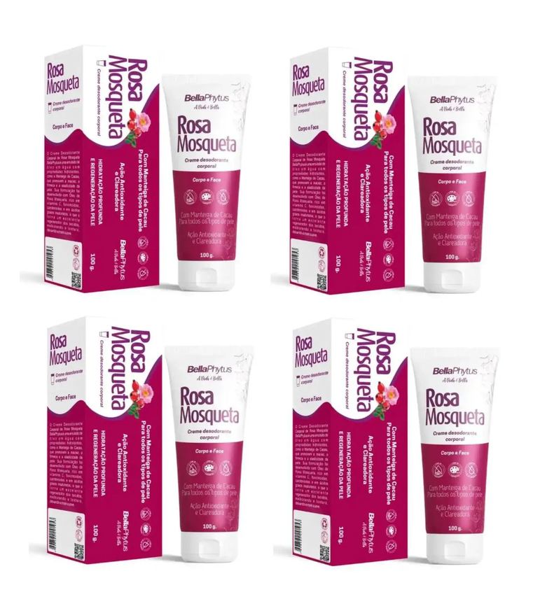 Bellaphytus Kit 4 Creme Corporal Rosa Mosqueta 100g