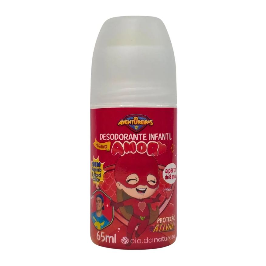 Cia Da Natureza Desodorante Infantil sem Alumínio e Álcool Etílico Vegano Amor os Aventureiros Luccas Neto Cia. da Natureza 65ml
